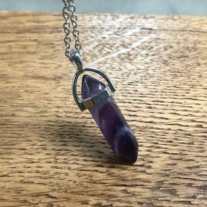 Amythest point pendant necklace